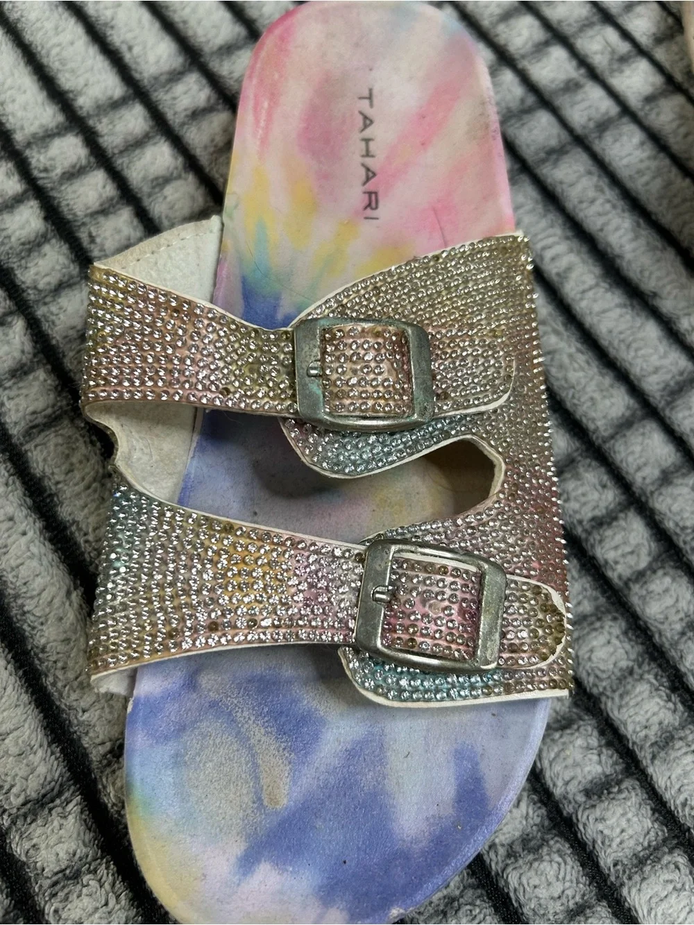Girls Tahari Tie-Dye & Rhinestone Sandals (5Y)